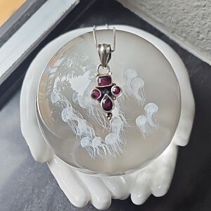 Rhodilite garnet necklace w/ box chain